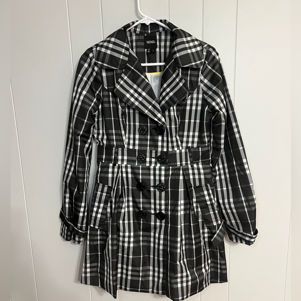 XOXO Raincoat Sz‎ S Plaid